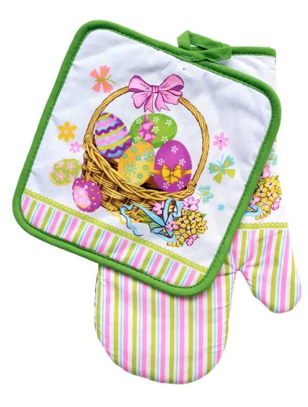 Кухненски комплект Великден ръкавица и ръкохватка