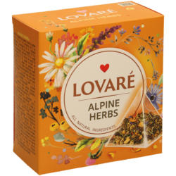 Lovare Alpine Herbs - Kräutertee mit Blütenblättern, in Pyramidenbeuteln