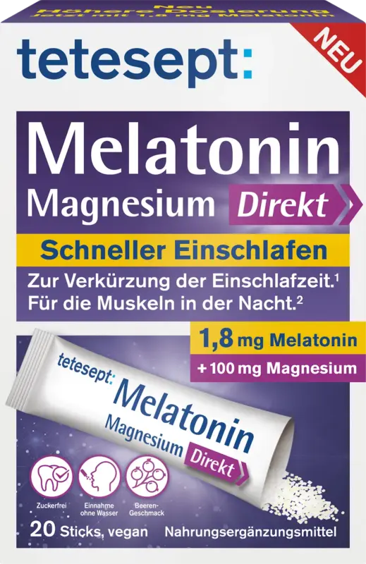 tetesept Melatonin + Magnesium Direkt Sticks