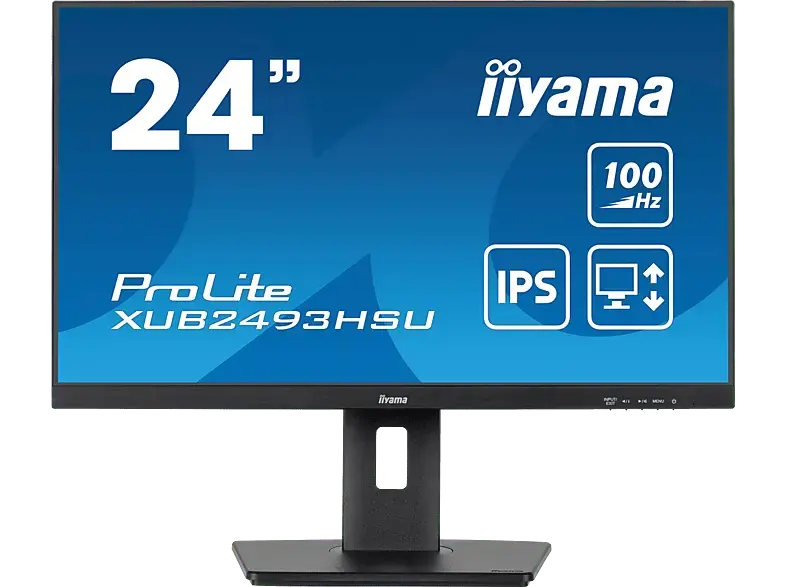 IIYAMA ProLite XUB2493HSU-B7 23,8 Zoll Monitor, Full-HD, 1 ms Reaktionszeit, 300 cd/m², 100 Hz, Schwarz