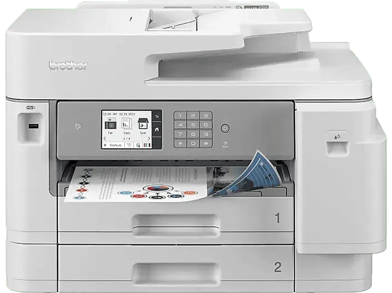 BROther MFC-J5955DW for Business, A3 Drucken, A4 30 S./Min, Tinte, Duplex, 9.14cm Touchscreen, WLAN, 600 Blatt Papierzufuhr, Weiß; Multifunktionsdrucker