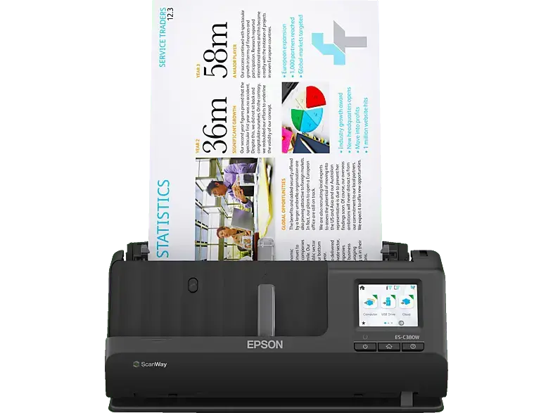 Epson ES-C380W Kompakter Netzwerk Scanner; Einzelblatt-Scanner