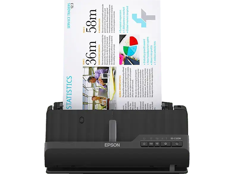 Epson ES-C320W Kompakter Wi-Fi Scanner; Einzelblatt-Scanner