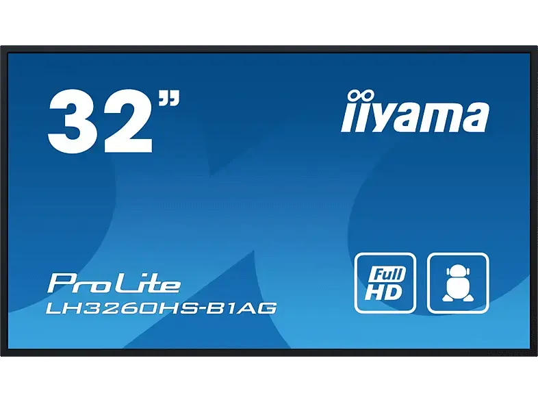 iiyama ProLite LH3260HS-B1AG 31.5 Zoll professionelles Quer- und Hochformat Digital-Signage-Display mit erweiterten Steuerungs- Konnektivitätsoptionen; Digital Signage-Display
