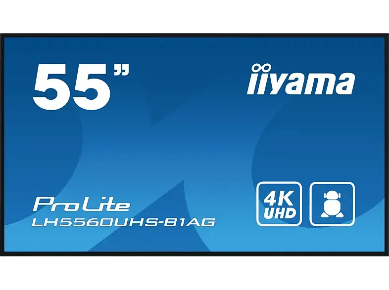 iiyama ProLite LH5560UHS-B1AG 54.6 Zoll professionelles Quer- und Hochformat Digital-Signage-Display mit erweiterten Steuerungs- Konnektivitätsoptionen; Digital Signage-Display