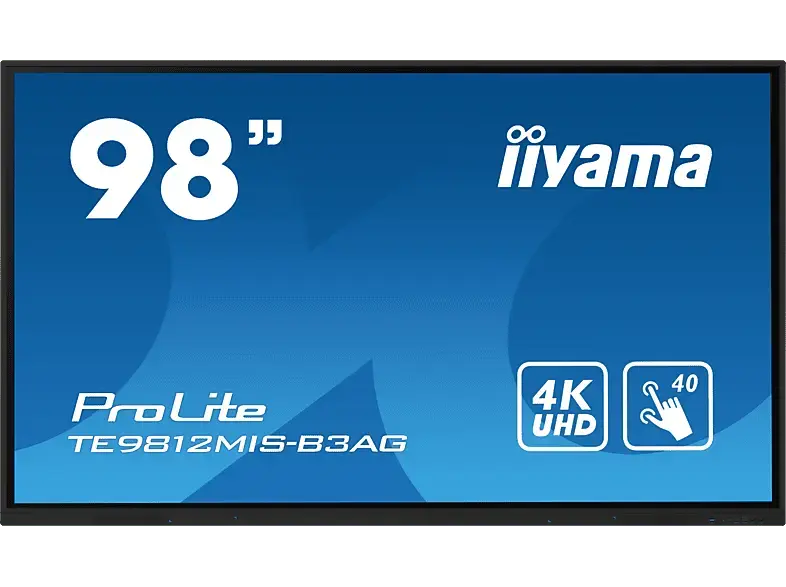 iiyama ProLite TE9812MIS-B3AG Interaktives 97.5 Zoll LCD Touchscreen-Display mit 4K-Aufl&ouml;sung, integrierter Whiteboard-Software und Benutzerprofilen; Digital Signage-Display