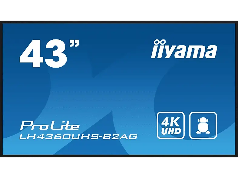 iiyama ProLite LH4360UHS-B2AG 42.5 Zoll professionelles Quer- und Hochformat-Digital-Signage-Display mit erweiterten Steuerungs- Konnektivitätsoptionen; Digital Signage-Display