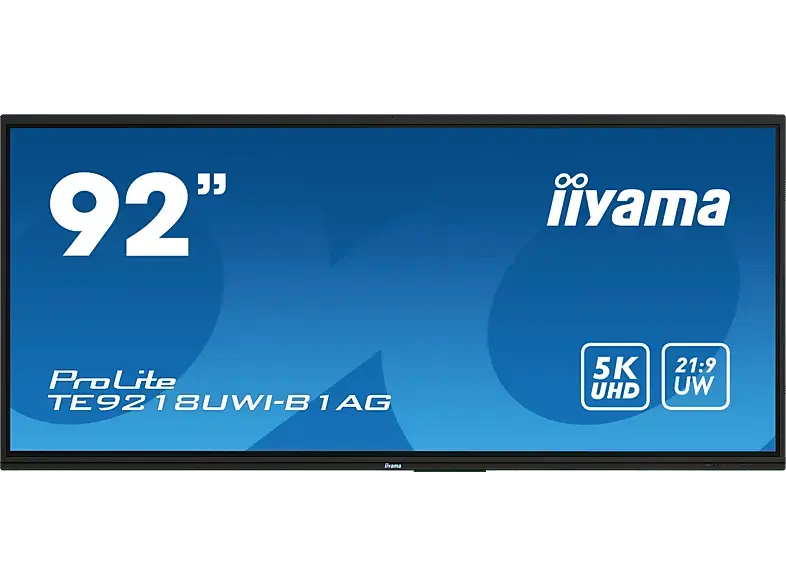 iiyama ProLite TE9218UWI-B1AG Interaktives 92 Zoll Ultra-wide Multi-Touch-Display mit 5K UHD-Auflösung und 21:9-Panoramablick; Digital Signage-Display