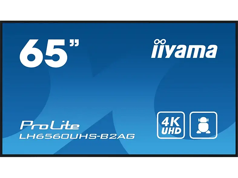 iiyama ProLite LH6560UHS-B2AG 64.5 Zoll professionelles Quer- und Hochformat Digital-Signage-Display mit erweiterten Steuerungs- Konnektivitätsoptionen; Digital Signage-Display