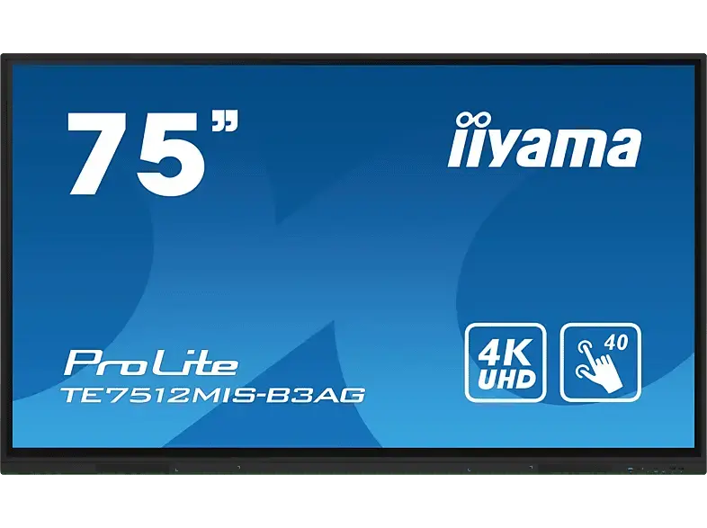 iiyama ProLite TE7512MIS-B3AG 75 Zoll LCD Touchscreen-Display mit 4K-Auflösung; Digital Signage-Display