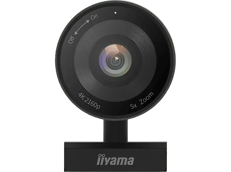iiyama UC-CAM10pro-1 Webcam mit 4K-Auflösung, eingebauten Mikrofonen, 5-fachem Digitalzoom, 120° Sichtfeld (FoV) und Auto-Tracking, Schwarz