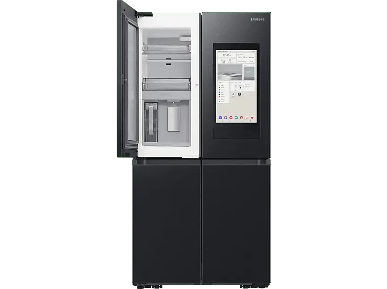 Samsung RF65DG9H0EB1EF French-Door, Side by mit Family Hub+ und AI-Manager (636 l, E, 1830 mm hoch, No Frost (verminderte Eisbildung), Premium Black Steel); French-Door, Side by Side mit Family Hub+ und AI-Manager