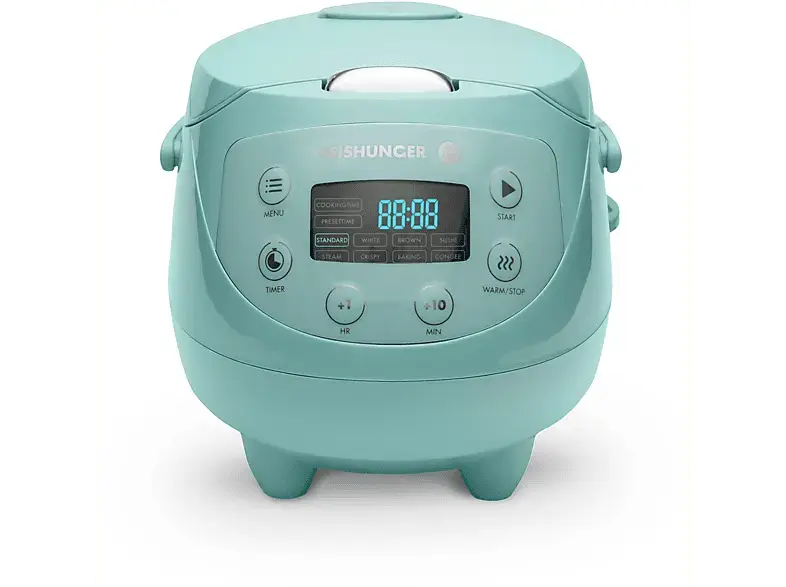 Reishunger Digitaler Mini Reiskocher (350 Watt, 0,6 l, Mint)