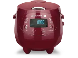 Reishunger Digitaler Mini Reiskocher (417 Watt, 0,6 l, dunkelrot)