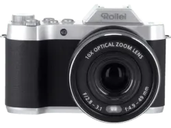 Rollei Powerflex 10x Retro Digitalkamera, Schwarz/Silber