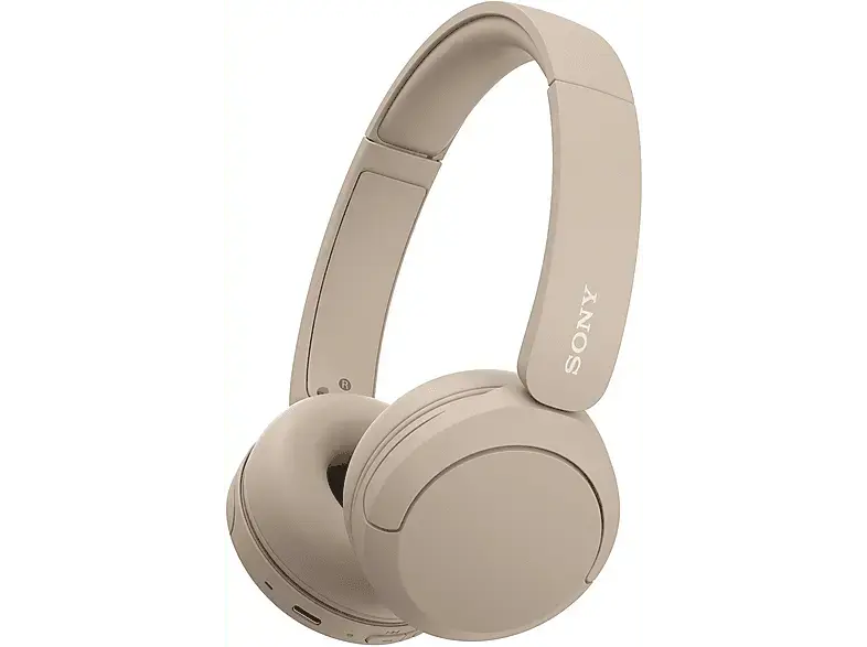 Sony WH-CH520 kabellose Bluetooth Kopfhörer - bis zu 50 Stunden Akkulaufzeit mit Schnellladefunktion, On-Ear-Stil - Beige