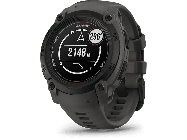 Garmin INSTINCT® E, 40mm, Black Bezel, mit Silikon-Wechselarmband 20mm Kohle; Smartwatch