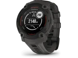Garmin INSTINCT® E, 45mm, Black Bezel, mit Silikon-Wechselarmband 22mm Kohle; Smartwatch