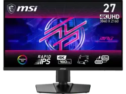 MSI MPG 274URFDE QD 27 Zoll Gaming Monitor, UHD 4K, 0,5 ms Reaktionszeit, 400 cd/m², 160 Hz, Schwarz