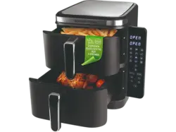 Gourmetmaxx 15305 Heißluftfritteuse mit Doppelkorb (11 l, 2400 Watt, Schwarz)