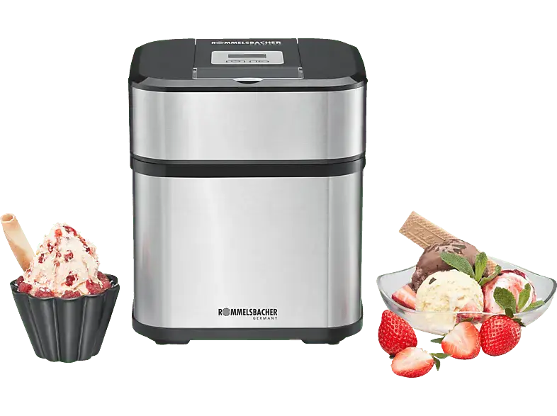 Rommelsbacher IM 12 4-in-1 Eismaschine (12 Watt , 1,5 l, Edelstahl)