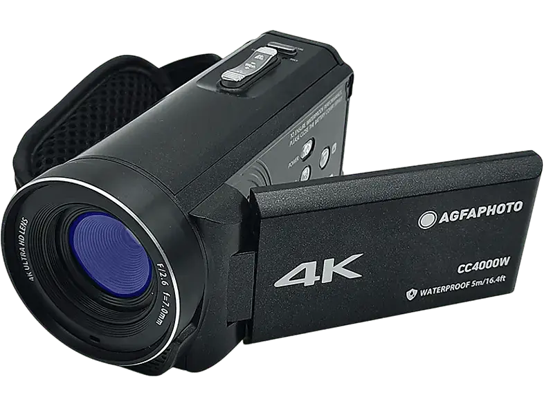 AgfaPhoto CC4000W Realimove Camcorder, 4K, 24 MP, 3 Zoll LCD Display, schwarz