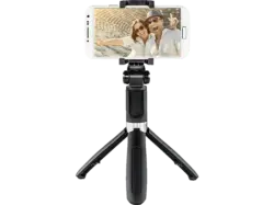 Hama 4316 Selfie-Stab "Funstand 57", mit Bluetooth®-Fernauslöser, Schwarz; Selfie Stick