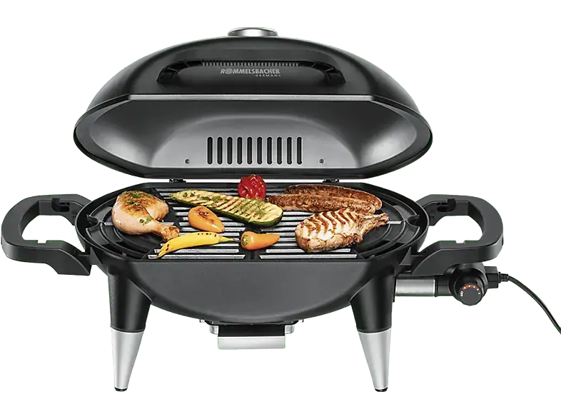 Rommelsbacher BBQ 4000 Barbecue Tischgrill, Schwarz (2200 Watt)