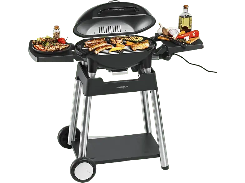 Rommelsbacher BBQ 4100/S Barbecue Grill mit Grillwagen, Schwarz (2200 Watt)