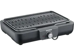 Severin PG 8556 Tischgrill mit Grillplatte, Schwarz (2300 Watt)