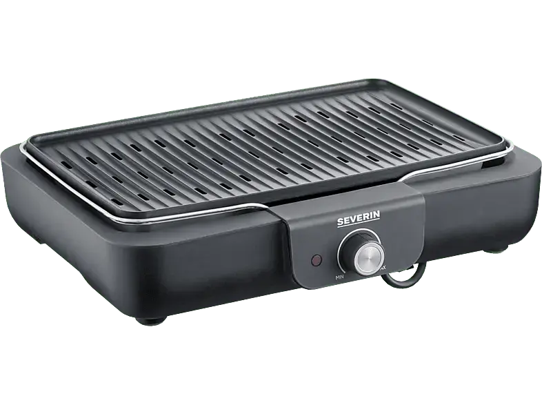 Severin PG 8556 Tischgrill mit Grillplatte, Schwarz (2300 Watt)