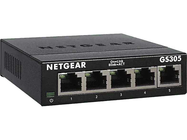 NETGEar Switch SOHO GS305, Gigabit, 5x RJ-45, V3, Unmanaged, Schwarz