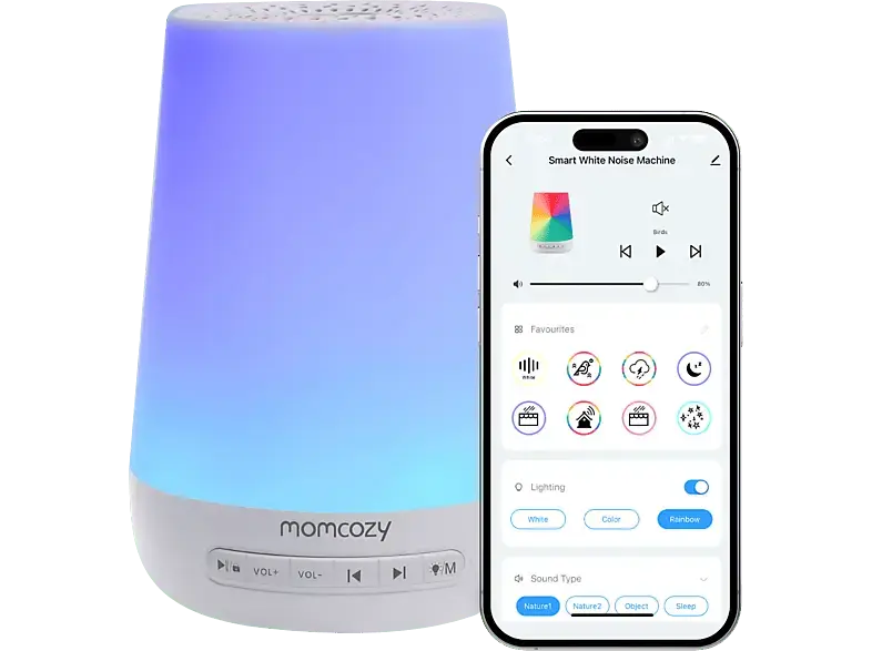 Momcozy Baby Sound Maschine - App Fernbedienung; Nachtlicht