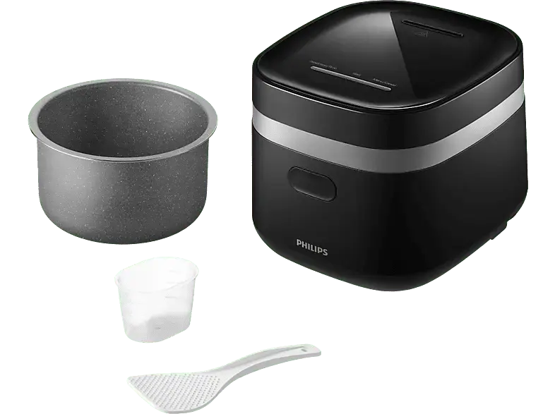 Philips HD3091/80 3000 Series Mini Reiskocher (400 Watt, 0,54 l, Schwarz)