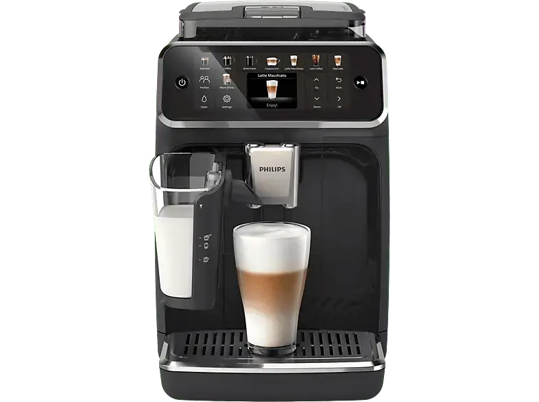 Philips EP5541/50 Latte Go Kaffeevollautomat (Matt-Schwarz, Scheibenmahlwerk aus Keramik, 15 bar, externer Milchbehälter)