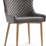 JYSK JYSK Scaun PEBRINGE catifea gri/stejar natur