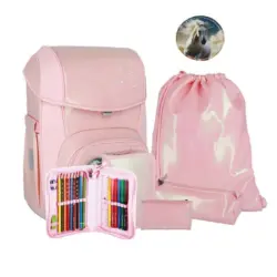 SPIRIT Schultaschen-Set Fancy 22 l 6-teilig rosa