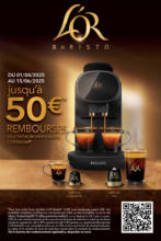 Connexion Jusqu'à 50€ remboursés pour l'achat d'une machine L'OR Barista - au 15.06.2025