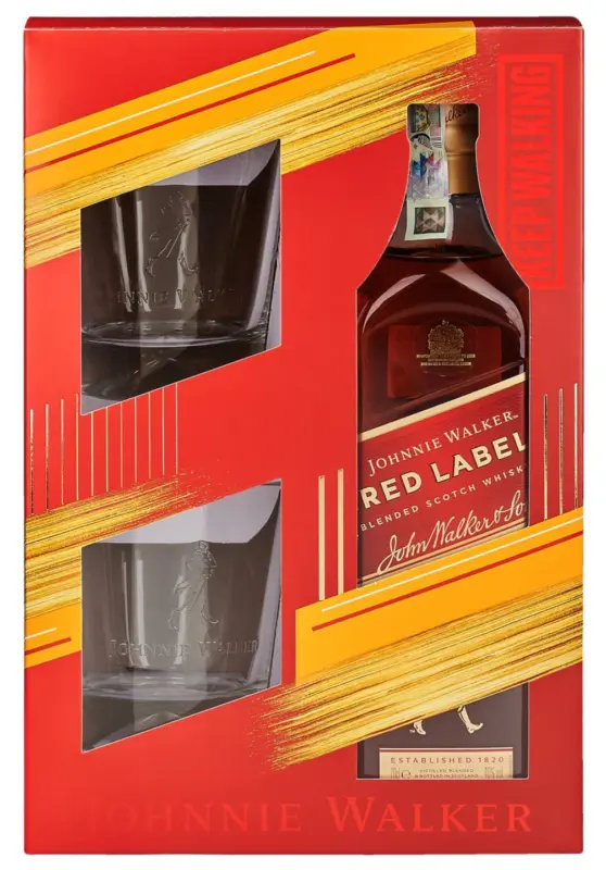 Johnnie Walker Шотландско уиски + 2 чаши