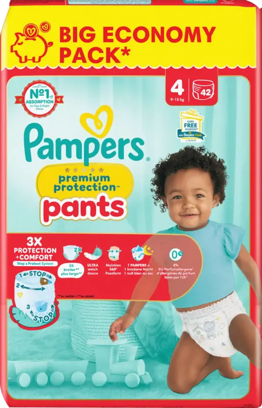 Pampers Baby Pants Premium Protection Gr.4 Maxi (9-15kg), Big Pack