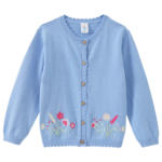 Ernsting's family Baby Strickjacke mit Blumen-Stickerei - bis 07.05.2025