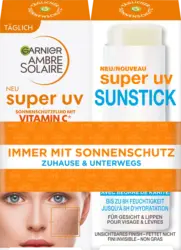 Garnier Ambre Solaire Sonnenfluid Gesicht Vitamin C + Sonnenstick, Gesicht, super UV, LSF