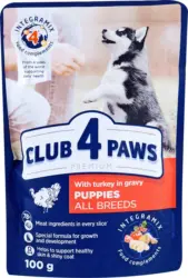 CLUB 4 PAWS Храна за кученца пуйка в сос