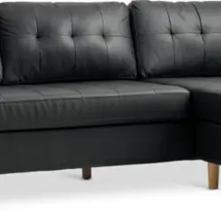 JYSK Colțar FALSLEV imitație piele negru