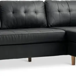 JYSK Colțar FALSLEV imitație piele negru