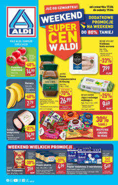Pogląd gazetki "Okazje na weekend" ze sklepu Aldi ważnej od 17.04.2025