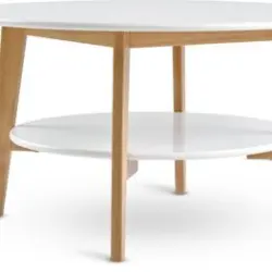 JYSK Măsuță cafea JEGIND &Oslash;80 1 raft alb/stejar