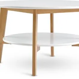 JYSK Măsuță cafea JEGIND &Oslash;80 1 raft alb/stejar