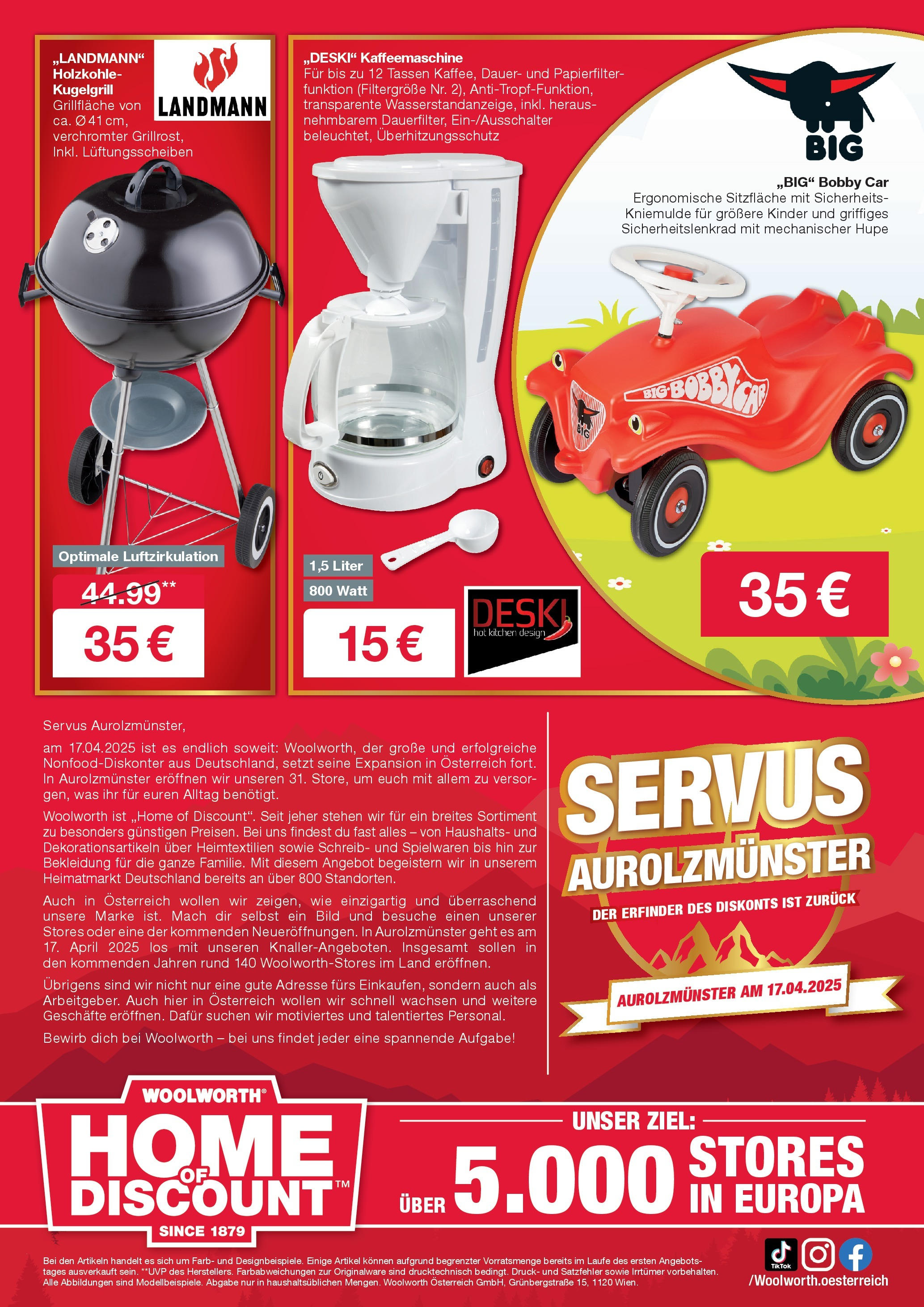 Woolworth Servus Aurolzmünster! von 16.04.2025 - Aktuelle Angebote | Seite: 8 | Produkte: Bekleidung, Kaffeemaschine