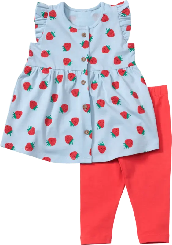 ALANA Set mit Tunika und Leggings mit Erdbeer-Muster, blau + rot, Gr. 80